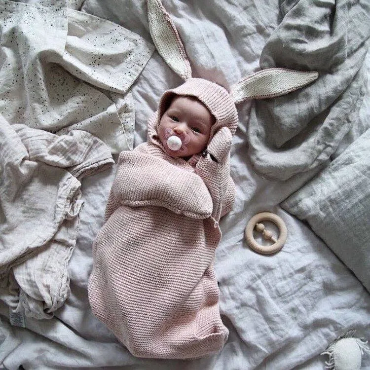 Annie & Charles - Annie & Charles® knitted sleeping bag: White/grey