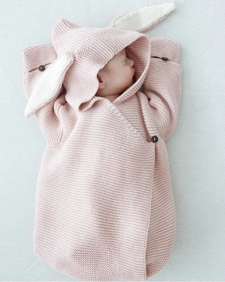 Annie & Charles - Annie & Charles® knitted sleeping bag: White/grey
