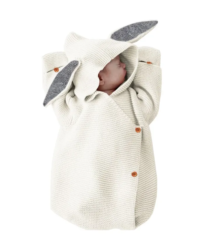 Annie & Charles - Annie & Charles® knitted sleeping bag: White/grey