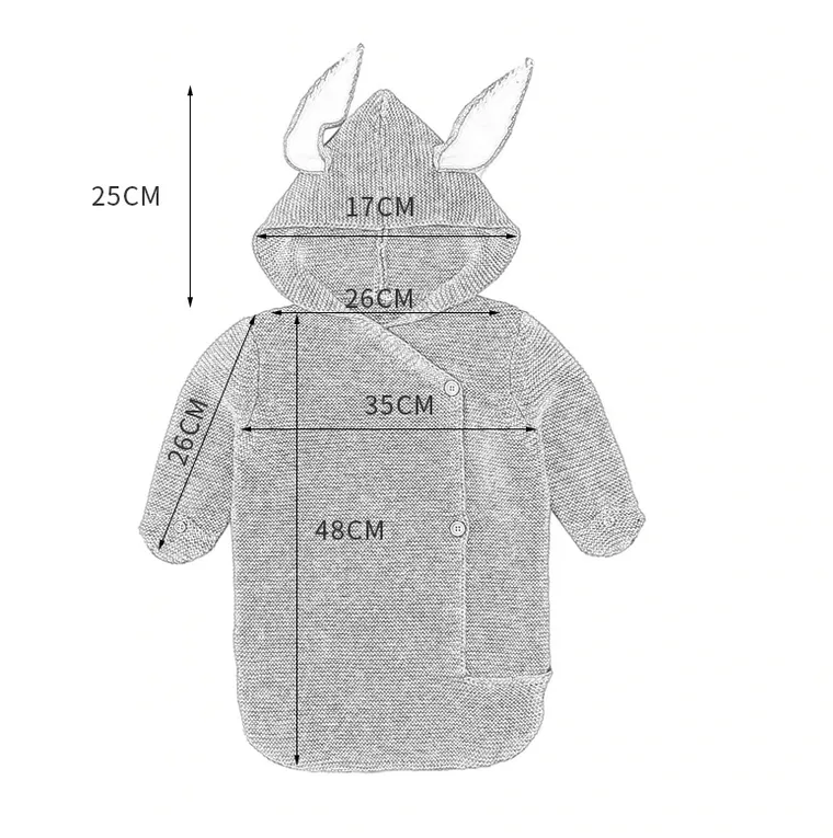 Annie & Charles - Annie & Charles® knitted sleeping bag: White/grey