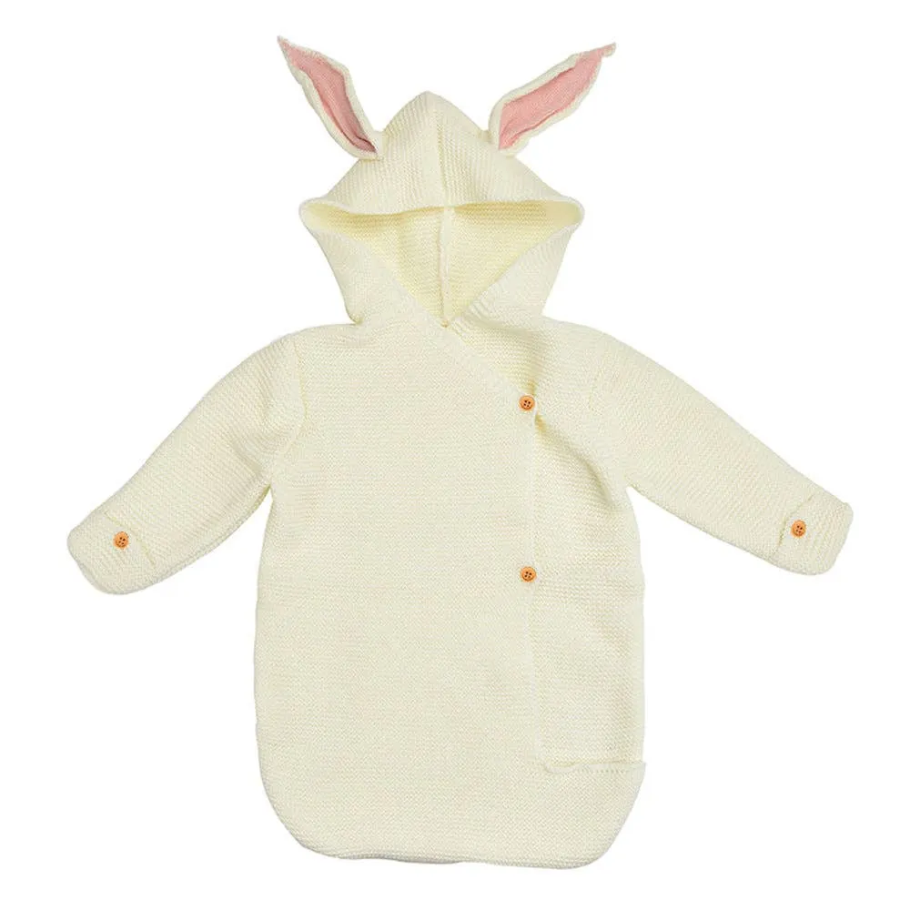 Annie & Charles - Annie & Charles® knitted sleeping bag: White/grey