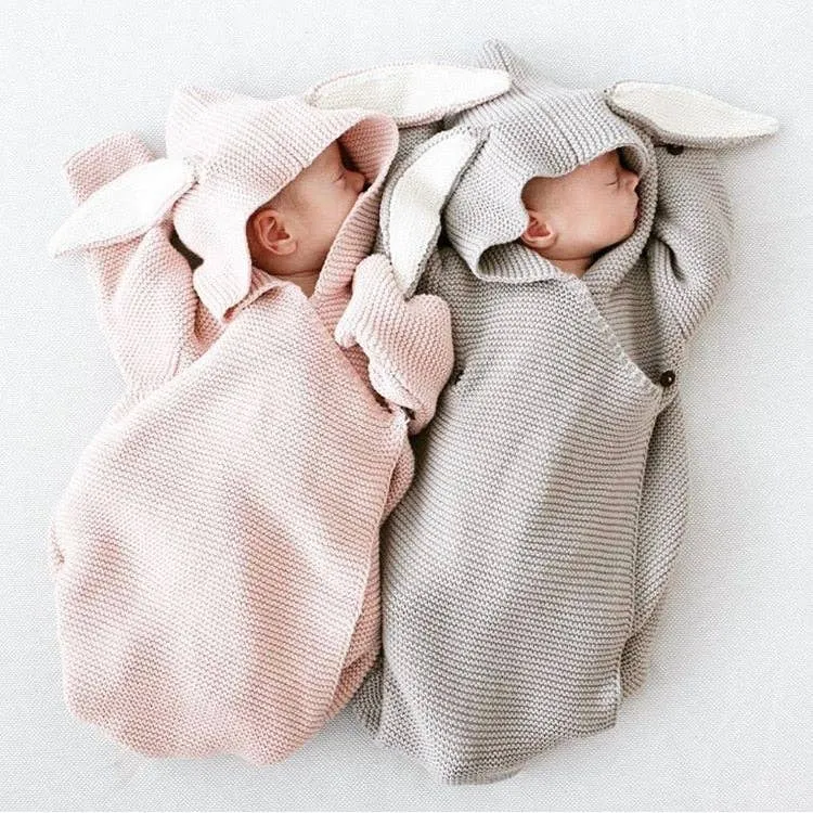 Annie & Charles - Annie & Charles® knitted sleeping bag: White/grey