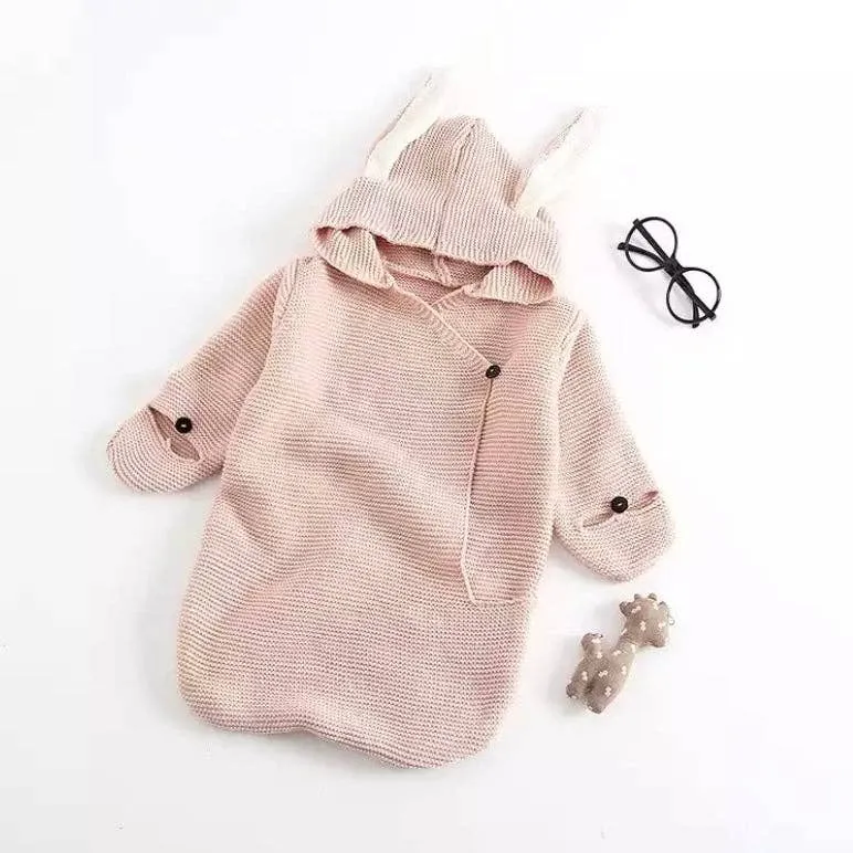 Annie & Charles - Annie & Charles® knitted sleeping bag: White/grey