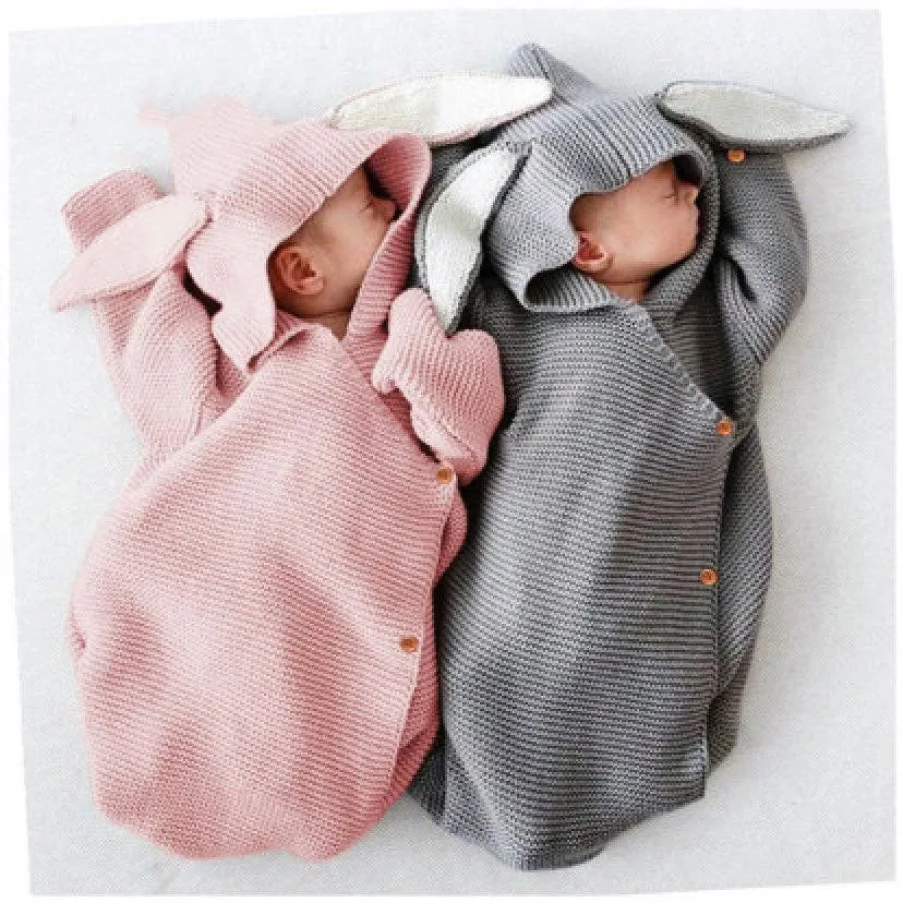 Annie & Charles - Annie & Charles® knitted sleeping bag: White/grey