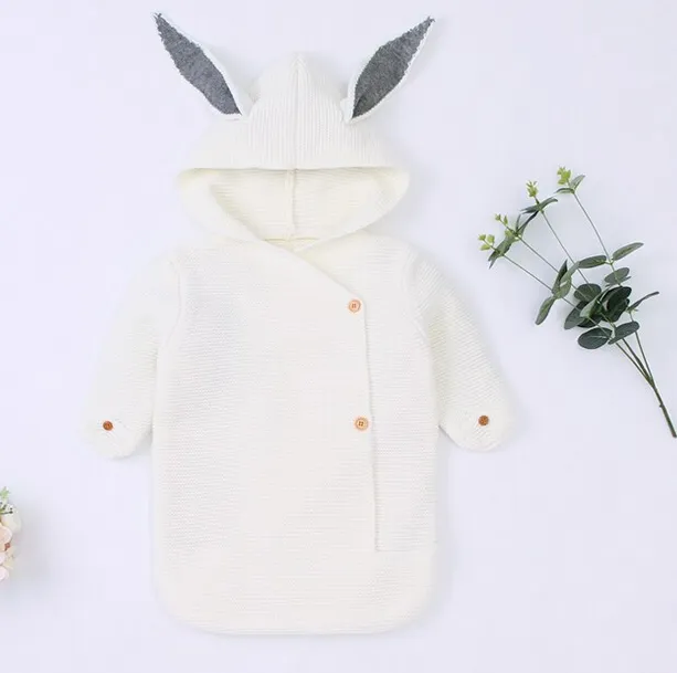 Annie & Charles - Annie & Charles® knitted sleeping bag: White/grey