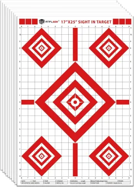 Atflbox Sight in Shooting Range Paper Target, 17X25 Inch Paper Shooting Targets Suitable for Handgun, Rifle, Pellet Gun, Airgun, BB Guns, Airsoft