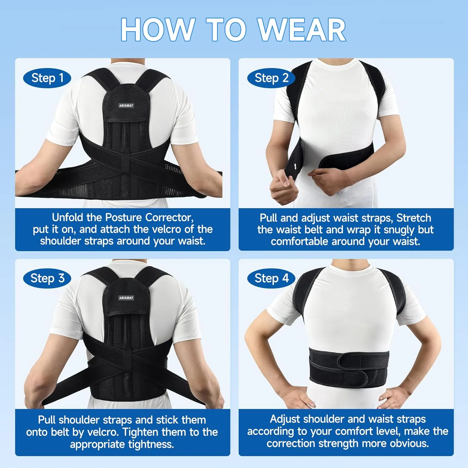Back Brace Posture Corrector for Men and Women, Adjustable Shoulder Straightener Full Back Support, Upper and Lower Back Brace for Pain Relief, Scoliosis, Hunchback, Hump (Large)