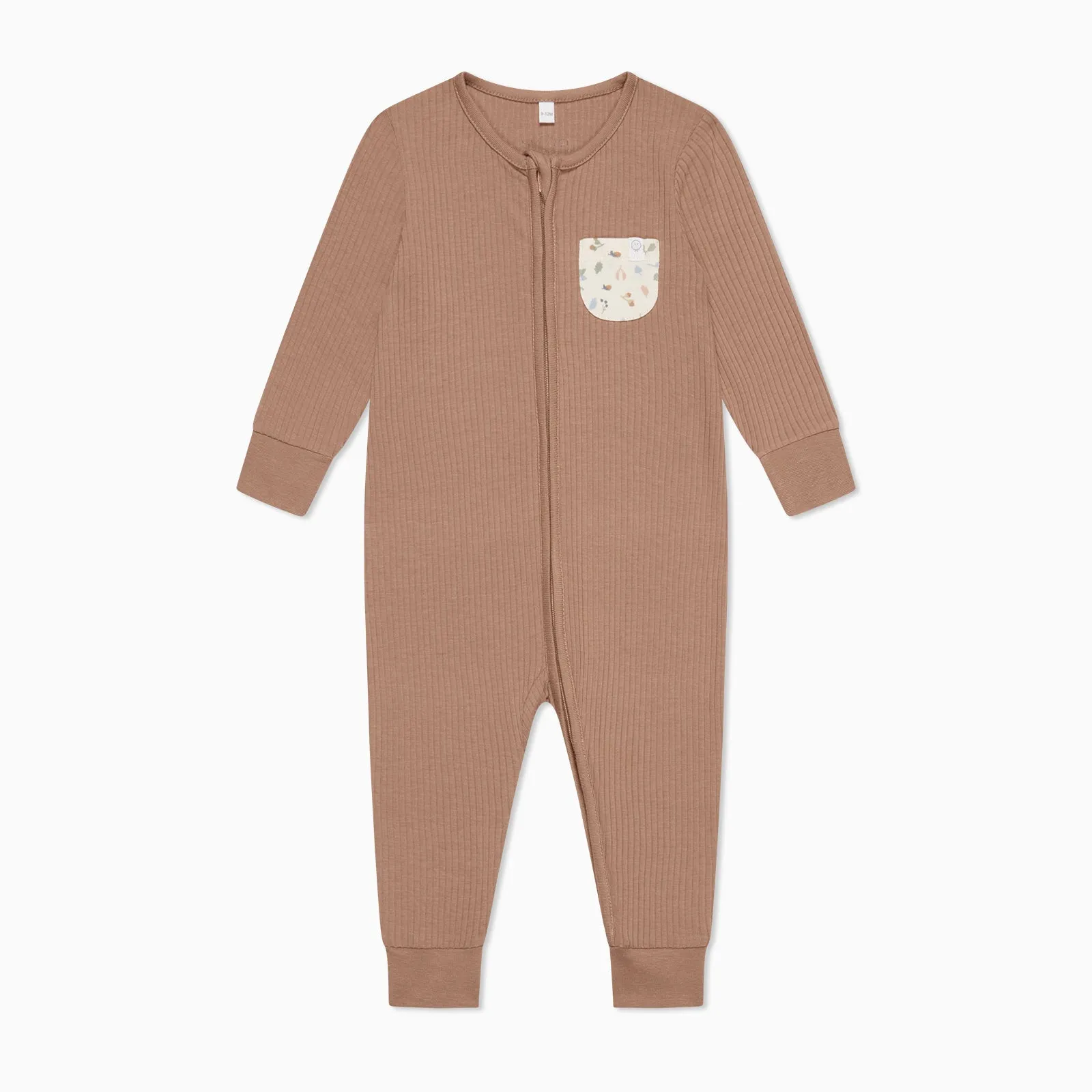 Bear Pocket Ribbed Clever Zip Sleepsuit