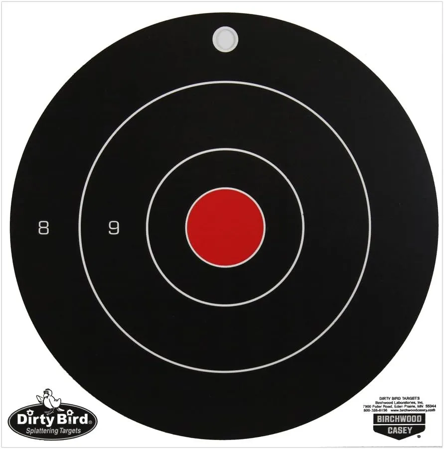 Birchwood Casey Non-Adhesive Dirty Bird Bull's-Eye Large Targets Practice Shooting for Indoor and Outdoor Use