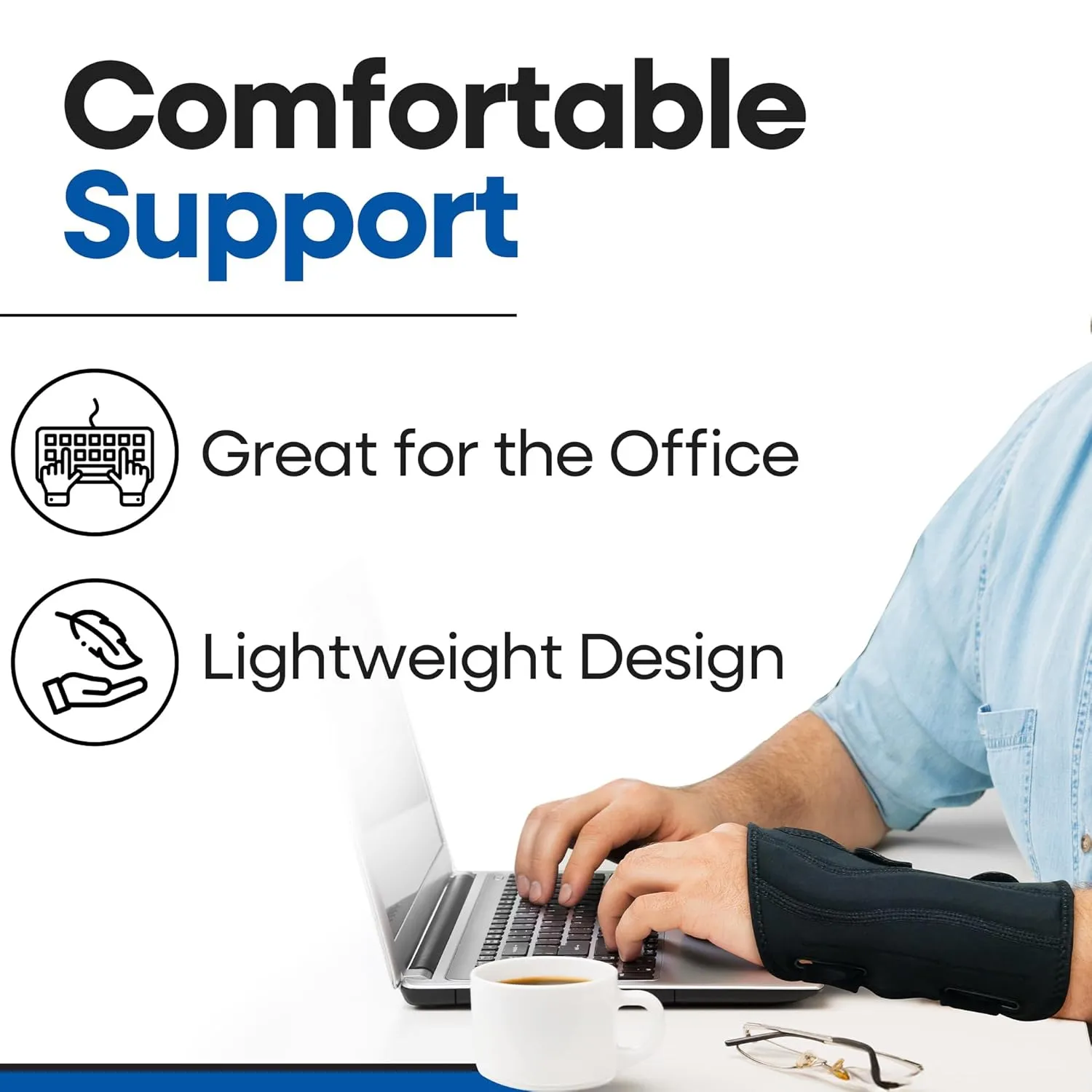 Carpal Tunnel Wrist Brace | Night Wrist Support Guard | Wrist Splint & Hand Brace | Carpal Tunnel Syndrome & Wrist Tendonitis Pain Relief with Forearm Compression | For Men & Women (Left Wrist Brace)