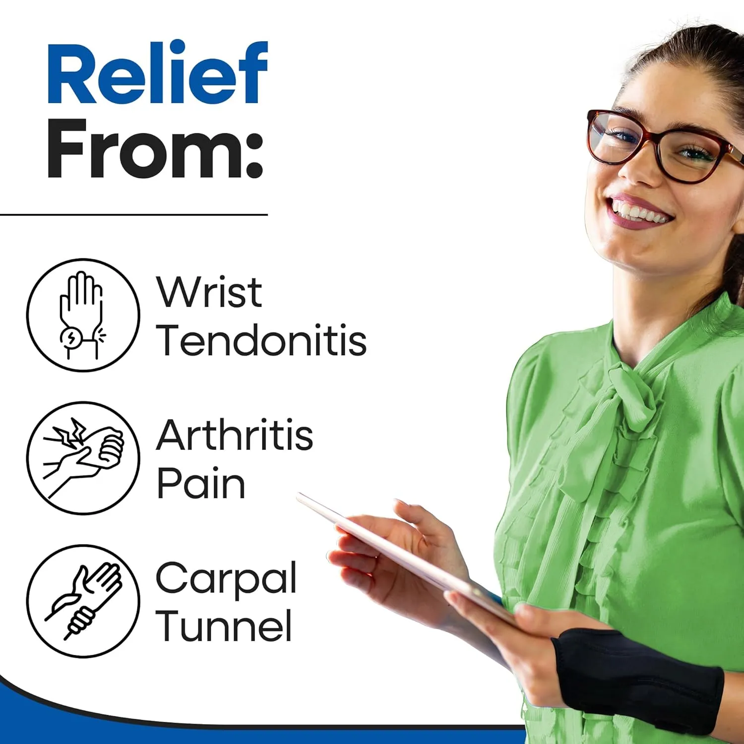 Carpal Tunnel Wrist Brace | Night Wrist Support Guard | Wrist Splint & Hand Brace | Carpal Tunnel Syndrome & Wrist Tendonitis Pain Relief with Forearm Compression | For Men & Women (Left Wrist Brace)