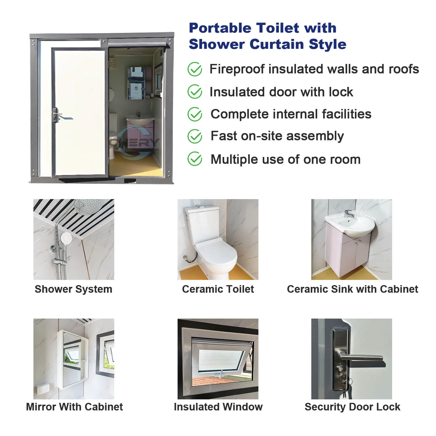 [CLEARANCE] Portable Shower Room with Sink & Toilet