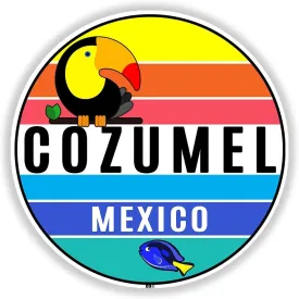 Cozumel Mexico 3" Sticker Decal Vinyl Indoor Outdoor Laptop Bumper Luggage Car Van Truck