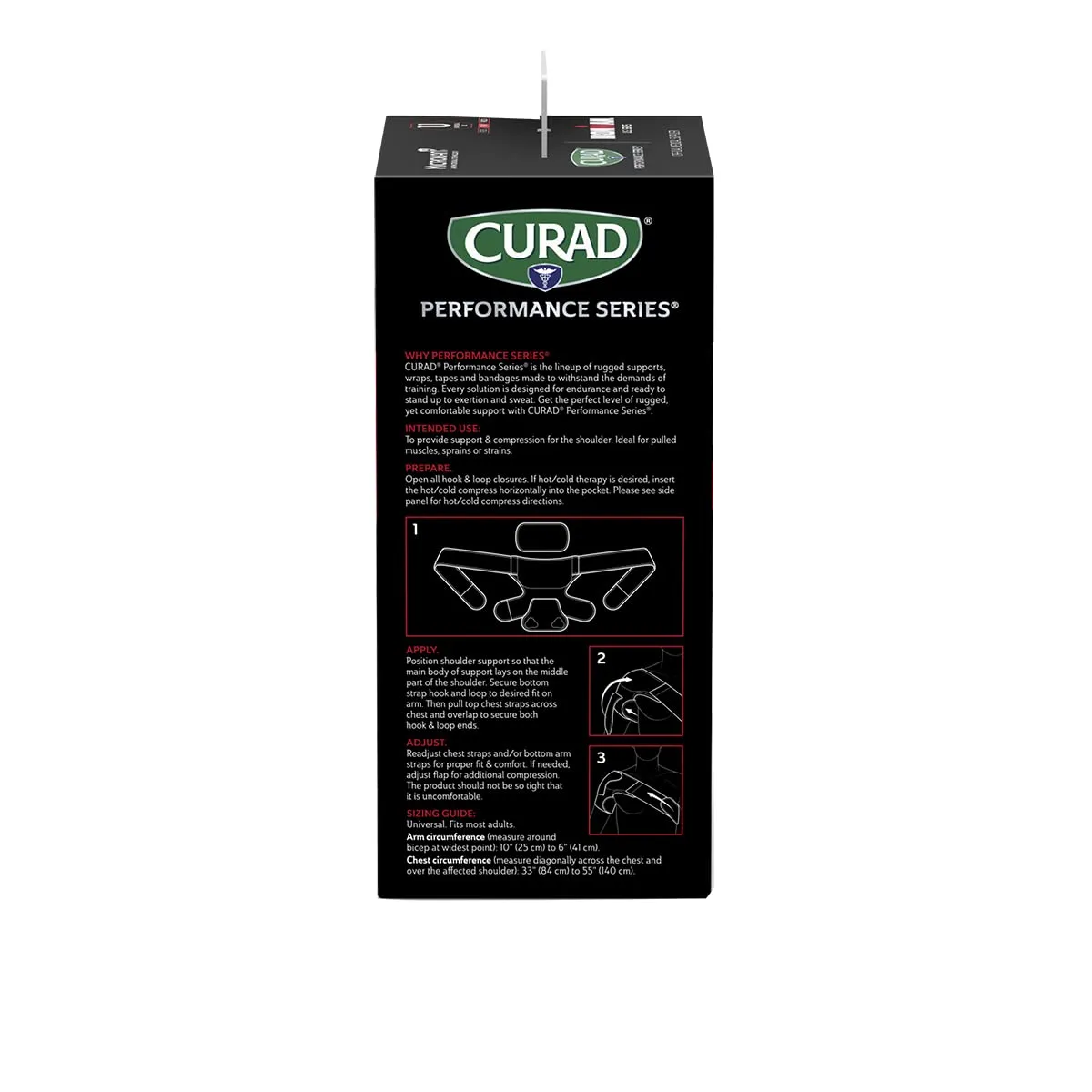 CURAD Performance Series IRONMAN Infrared Shoulder Support with Hot/Cold Therapy, Elastic, Adjustable Brace with Removable Reusable Gel Compress for Pain Management, Fits Right or Left Shoulder