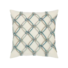 Elaine Smith Aqua Rope Pillow