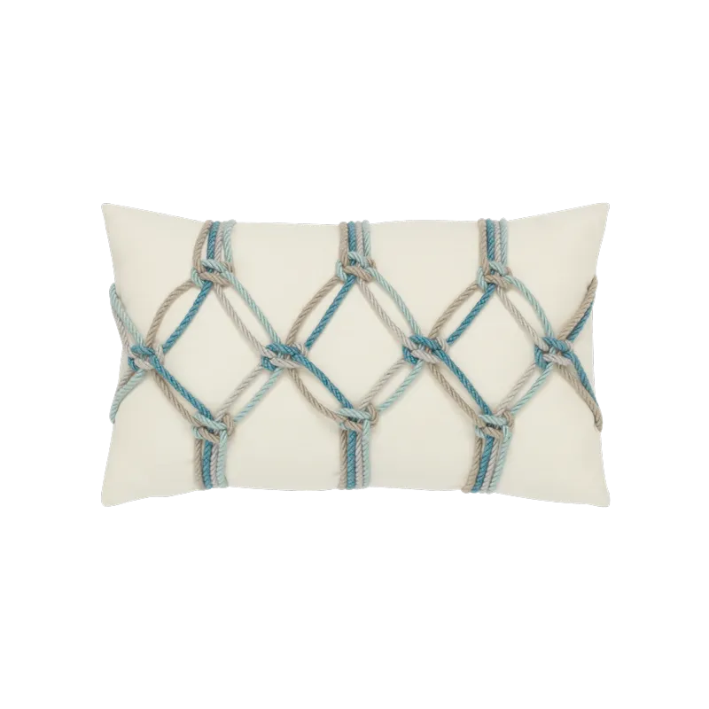 Elaine Smith Aqua Rope Pillow