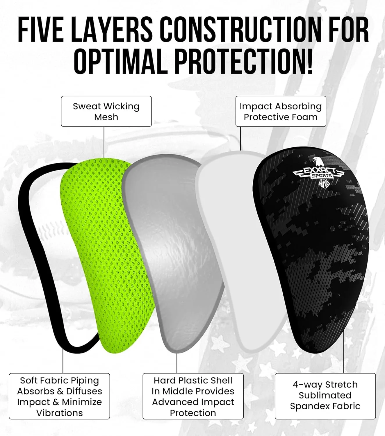Exxact Sports Lightweight Athletic Cup Mens & Boys with Soft Rim Comfort for Superior Support, Baseball Cup Youth Boys for T-Ball, Football, Lacrosse, Hockey Groin Protector MMA Cup