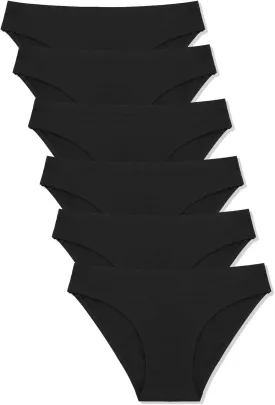 FINETOO 6 Pack Womens Seamless Hipster Underwear No Show Panties Invisibles Briefs Soft Stretch Bikini Underwears XS-XL