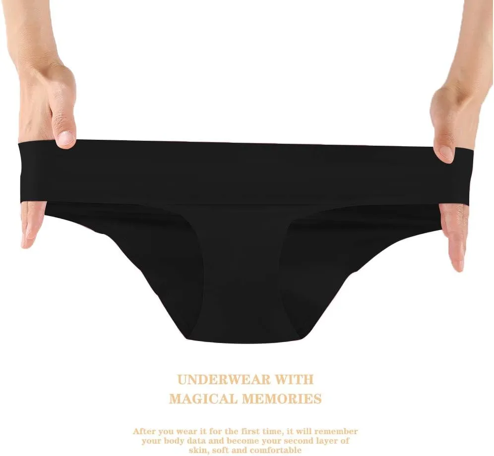 FINETOO 6 Pack Womens Seamless Hipster Underwear No Show Panties Invisibles Briefs Soft Stretch Bikini Underwears XS-XL