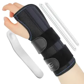 HiRui Wrist Brace for Carpal Tunnel Arthritis, Wrist Support with Splints Compression Hand Support for Tendonitis Sprain, Fits Day&Night Sleep Support, Adjustable (Small, Left Hand (Pack of 1))