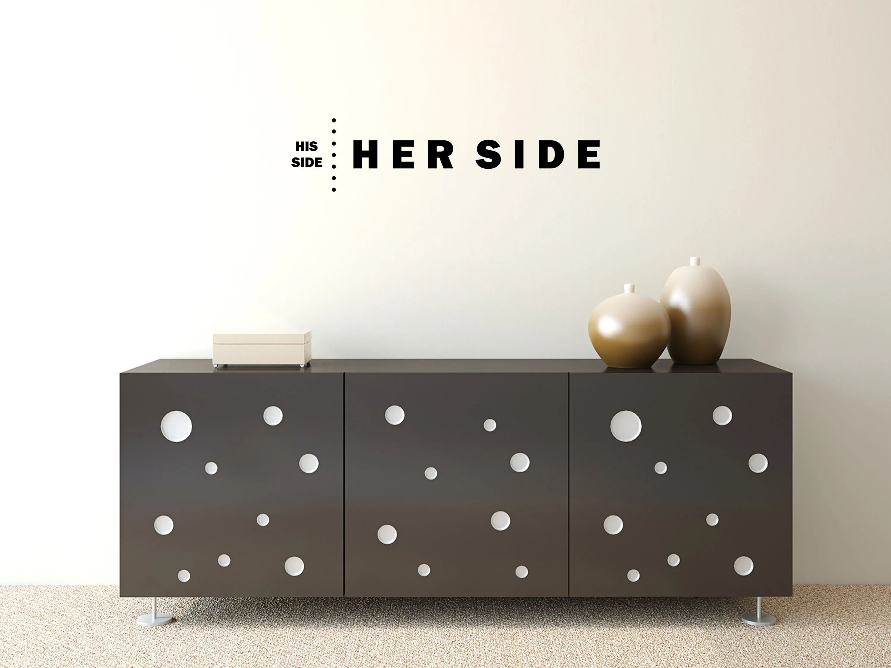 His Side Her Side Bedroom Wall Decal