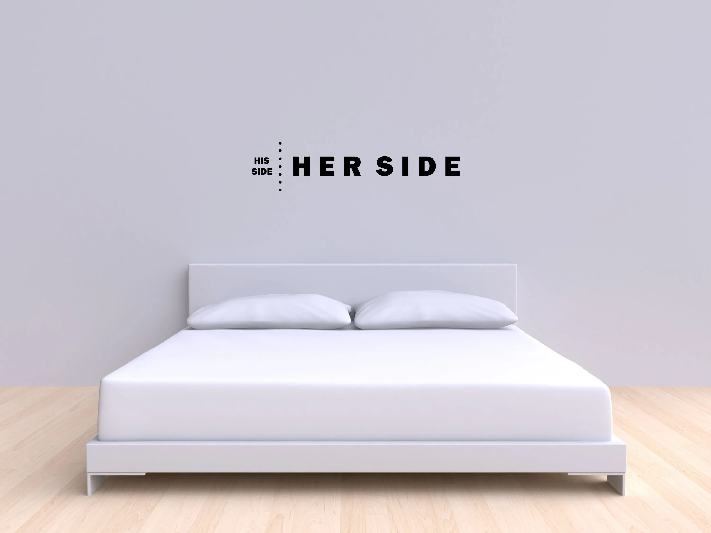 His Side Her Side Bedroom Wall Decal