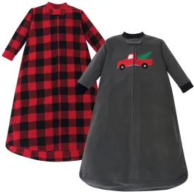 Hudson Baby Long-Sleeve Fleece Sleeping Bag, Christmas Tree