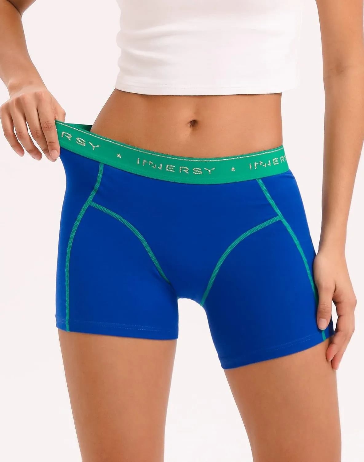INNERSY Women's 4" Inseam Boxers Briefs Cotton Boyshorts Underwear Ladies Panties 3-Pack