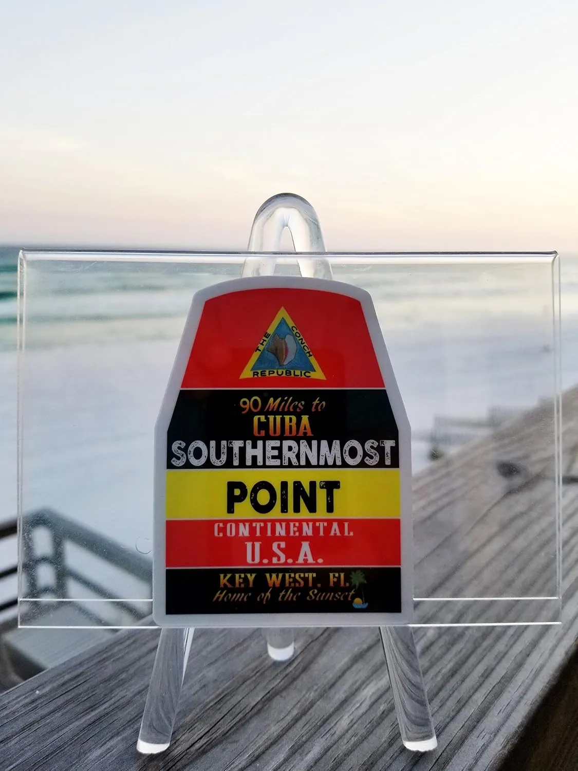 Key West Florida Vinyl Decal Buoy Sticker 4" x 2.9"