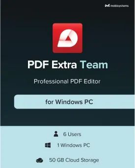 PDF Extra Team | PDF Converter: Create, Edit, Sign Documents | 6 Users / 1 Year License for Windows