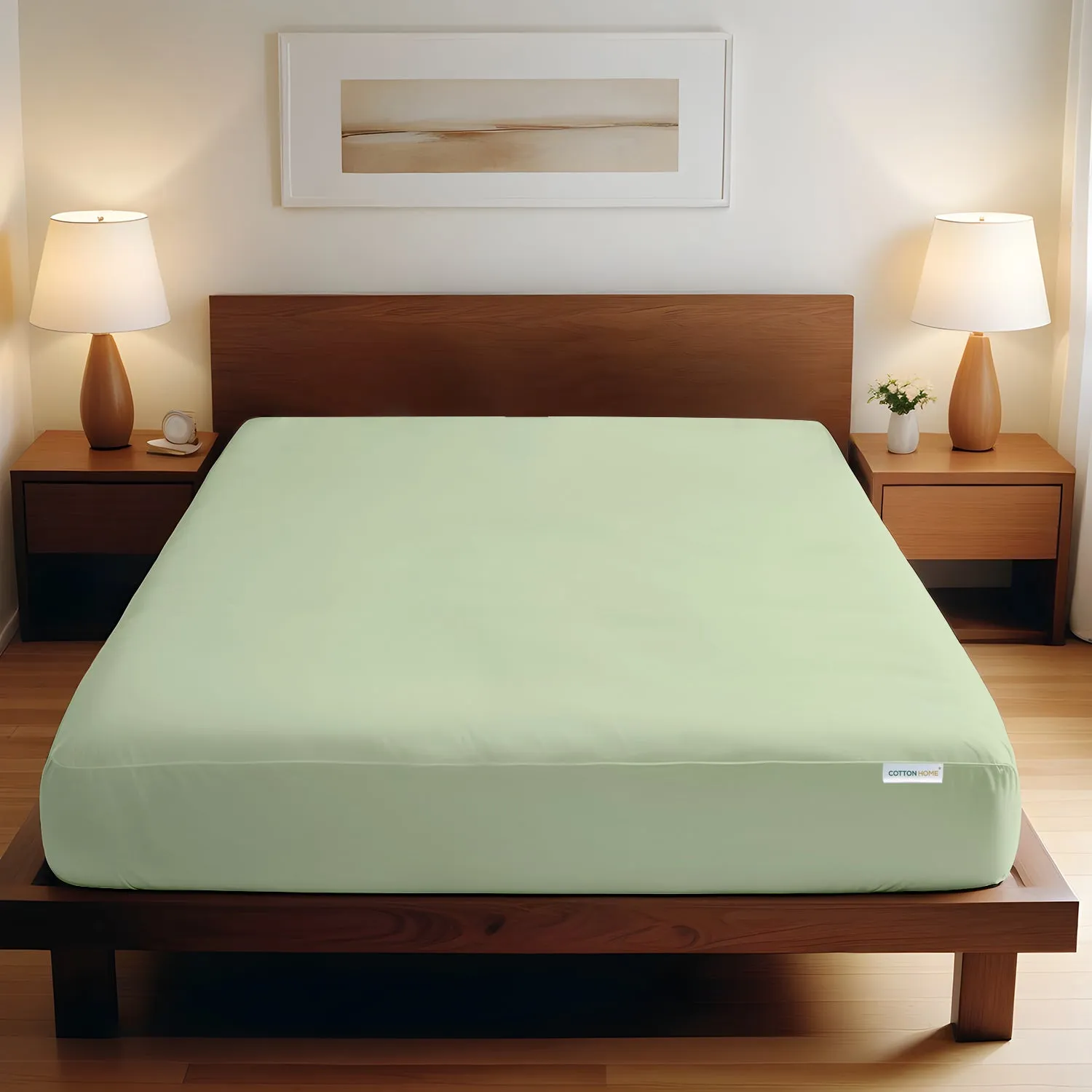 Premium Quality Super Soft Mint Green Fitted sheet 120x200 25 cm with Deep Pockets