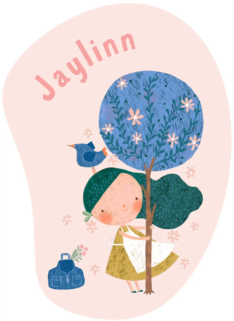 "Girl in the orchard" wall sticker