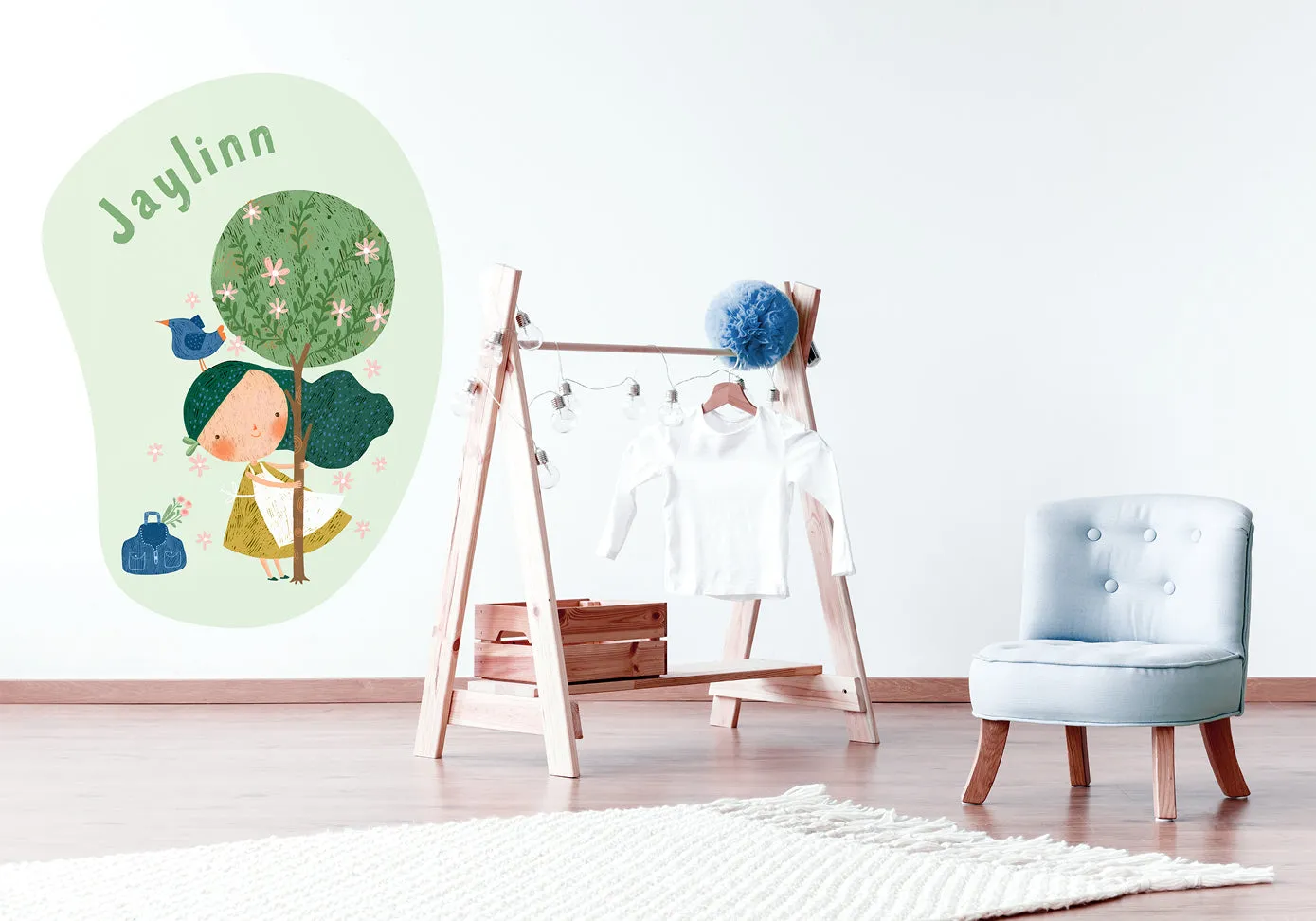 "Girl in the orchard" wall sticker