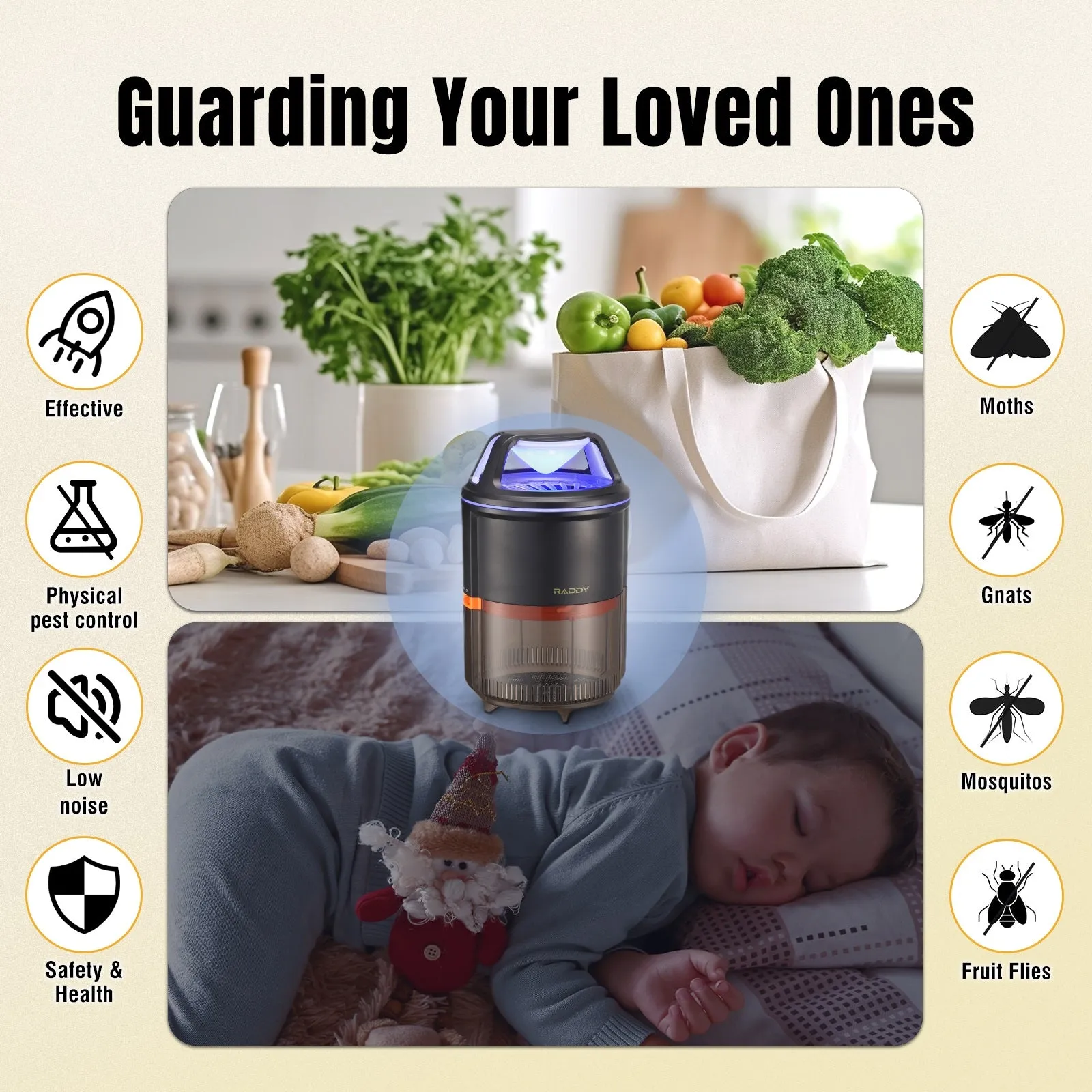 Raddy MS-1 Indoor Insect Trap | Anti-Escape Net Design | Physical Pest Control