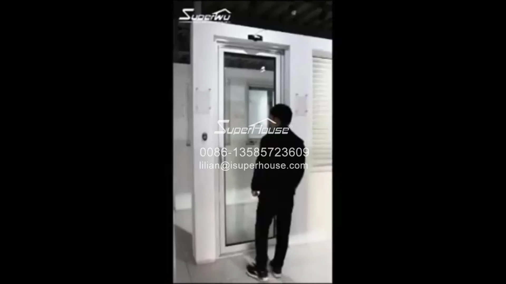 Superhouse New design supplier exterior colored residential unequal aluminium glass double entry entrance front doors