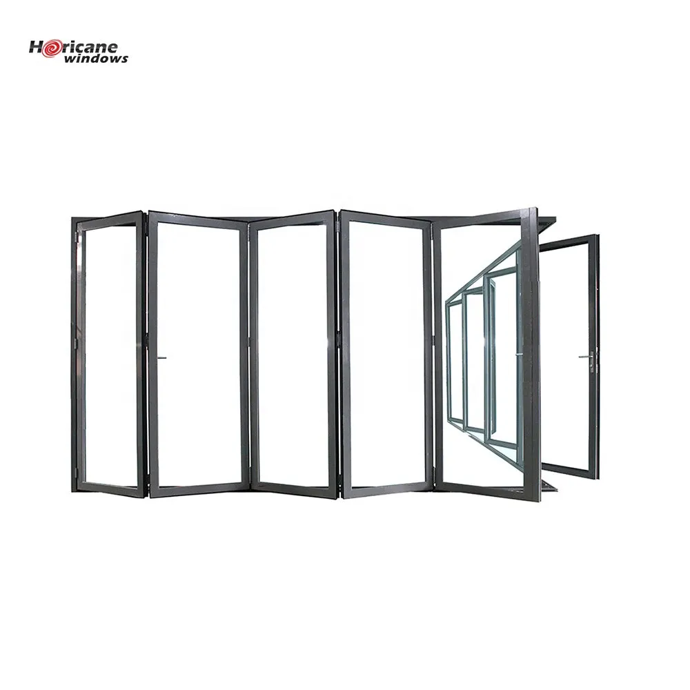 Superhouse NFRC AS2047 standard China commercial big aluminum glass panel accordion folding door
