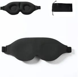 Tim & Tina 3D Sleep Eye Mask Blindfold for Men Women Sleeping Mask Light Blocking Soft Covers for Travel Nap Yoga Adjustable Strap (3D Black)