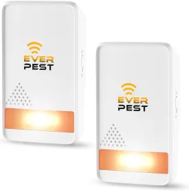Ultrasonic Pest Control Repeller Plug-in 2 Pack - Get Rid of Mosquito, Mice, Cockroach, Spider, Bed Bug, Squirrel, Fly, Wasp, Ant - Indoor, Outdoor, Patio, Home Roach Infestation
