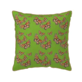 Velvet Throw Pillow Covers (Multiple Sizes/Stitch Colours) Green Coma Butterfly 1