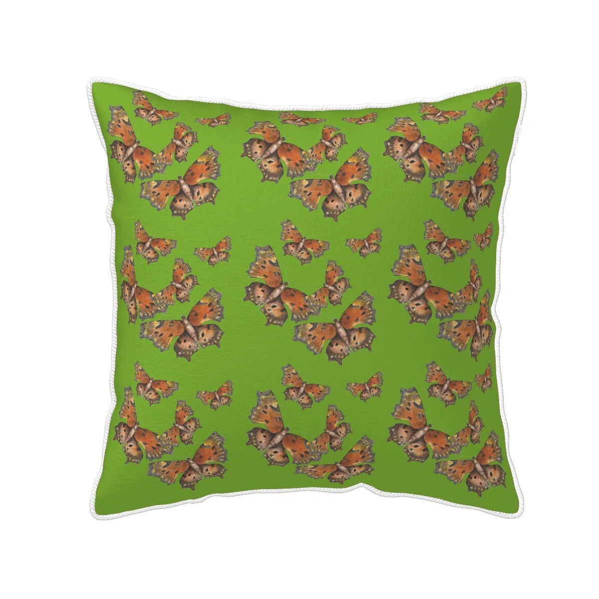 Velvet Throw Pillow Covers (Multiple Sizes/Stitch Colours) Green Coma Butterfly 1
