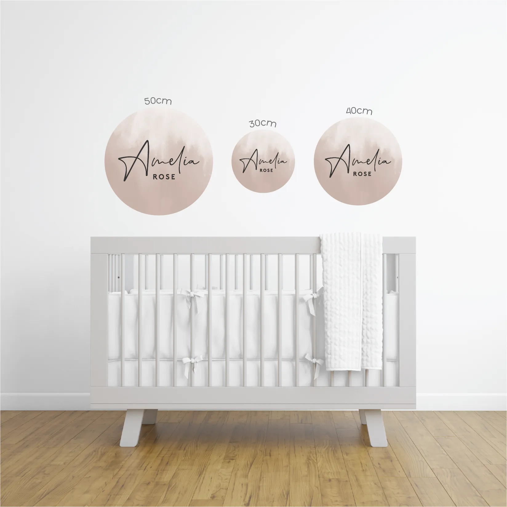 Watercolour Name Rounds Fabric Decal