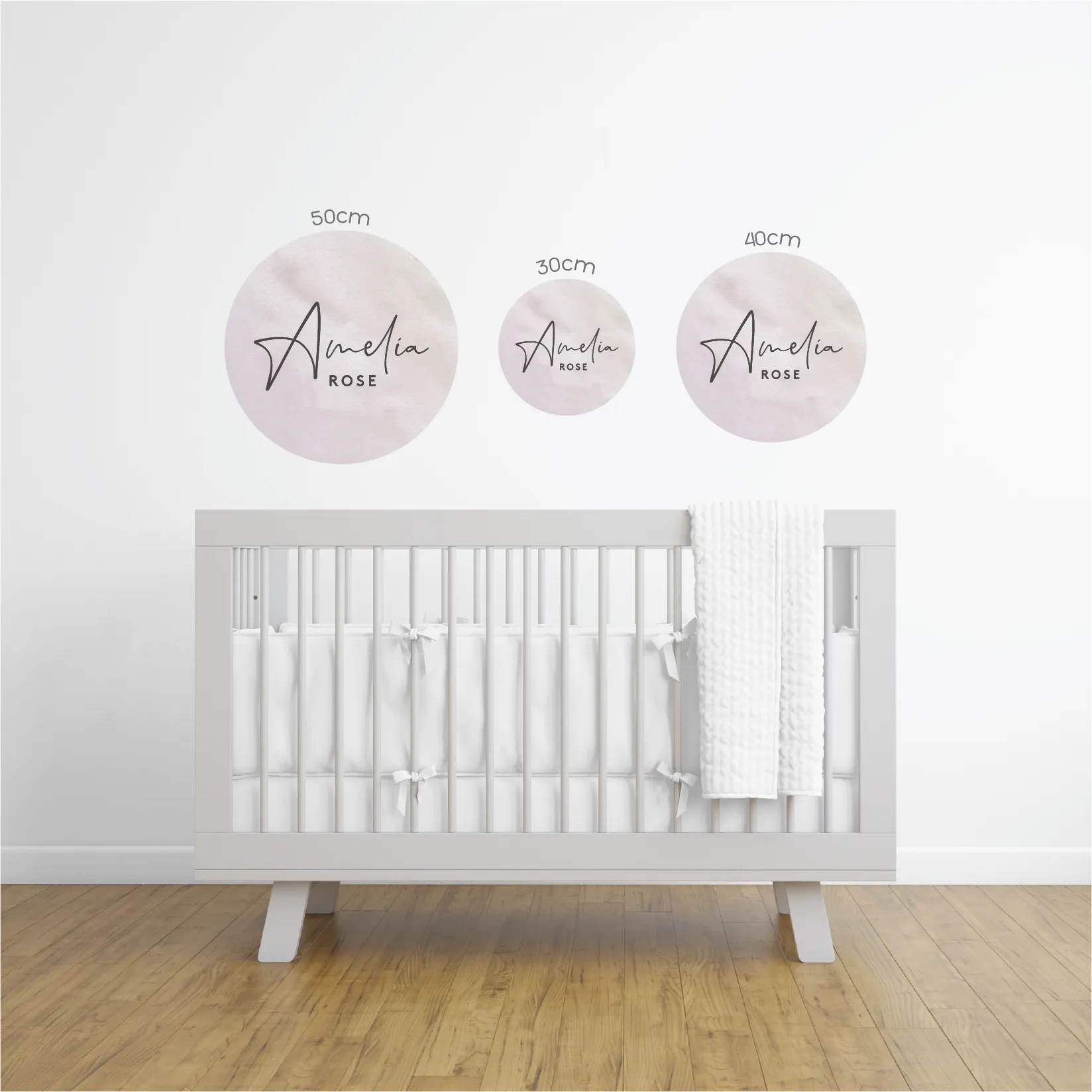 Watercolour Name Rounds Fabric Decal