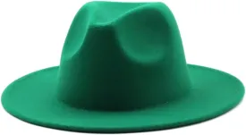 Womens Stage Felt Top Hat Big Brim Hats For Lady Vintage Church Hat Panama Jazz Cap