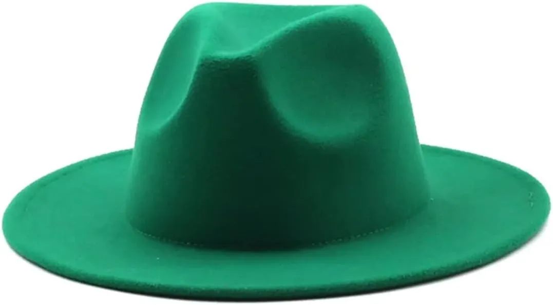 Womens Stage Felt Top Hat Big Brim Hats For Lady Vintage Church Hat Panama Jazz Cap